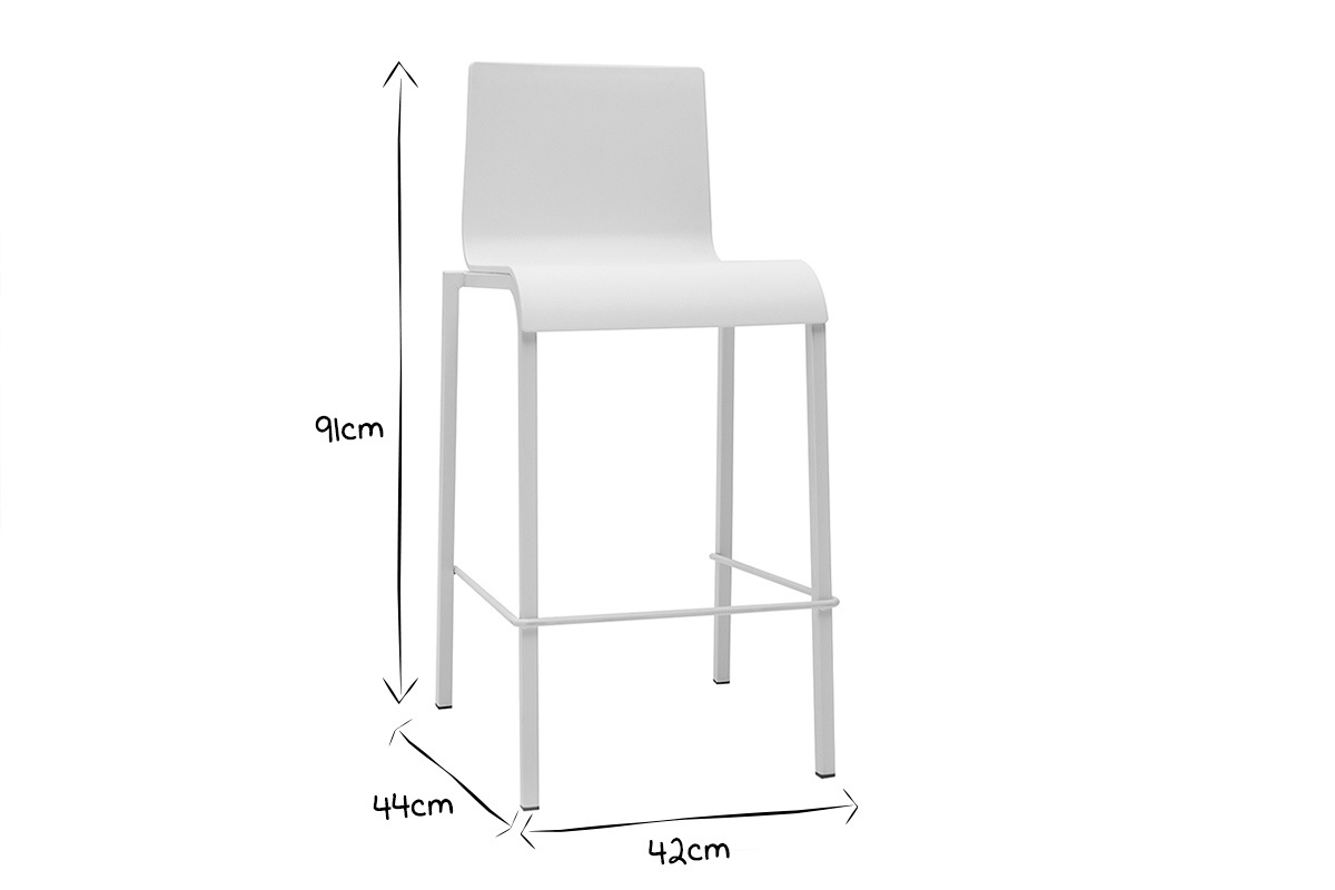 Designer Barhocker stapelbar wei H65 cm (2er-Satz) KUPA