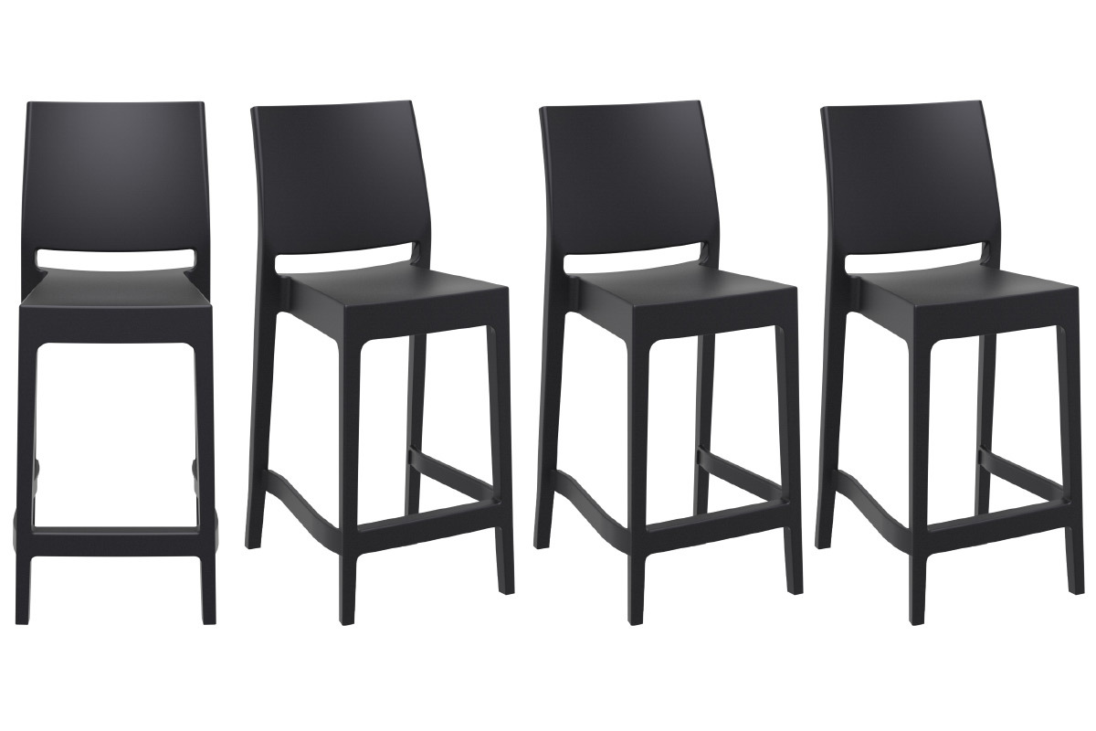 Designer-Barhocker zum Stapeln 65 cm schwarz (4er-Satz) CALAO