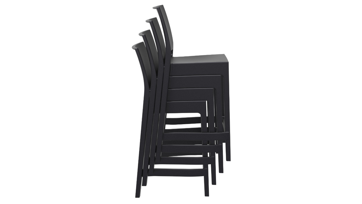 Designer-Barhocker zum Stapeln 65 cm schwarz (4er-Satz) CALAO