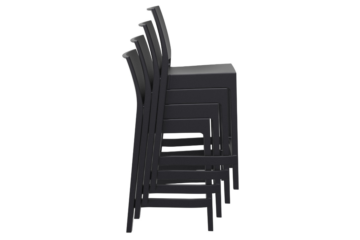 Designer-Barhocker zum Stapeln 65 cm schwarz (4er-Satz) CALAO