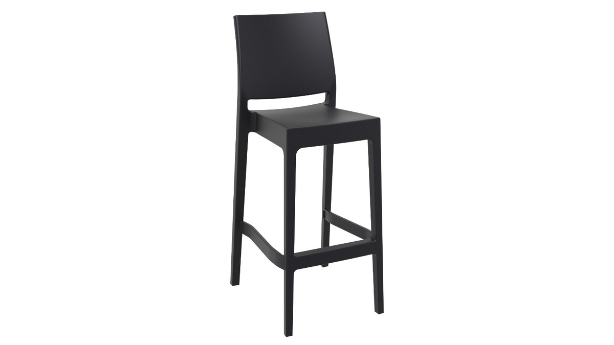 Designer-Barhocker zum Stapeln 75 cm schwarz (4er-Satz) CALAO