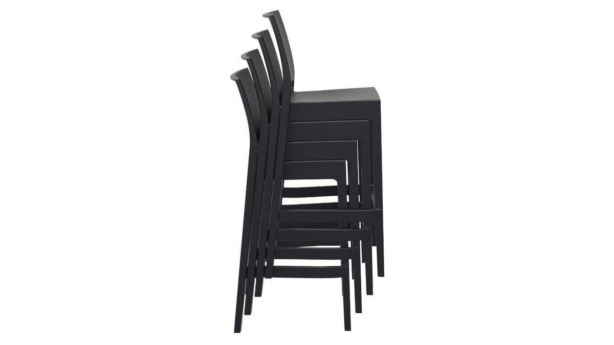 Designer-Barhocker zum Stapeln 75 cm schwarz (4er-Satz) CALAO