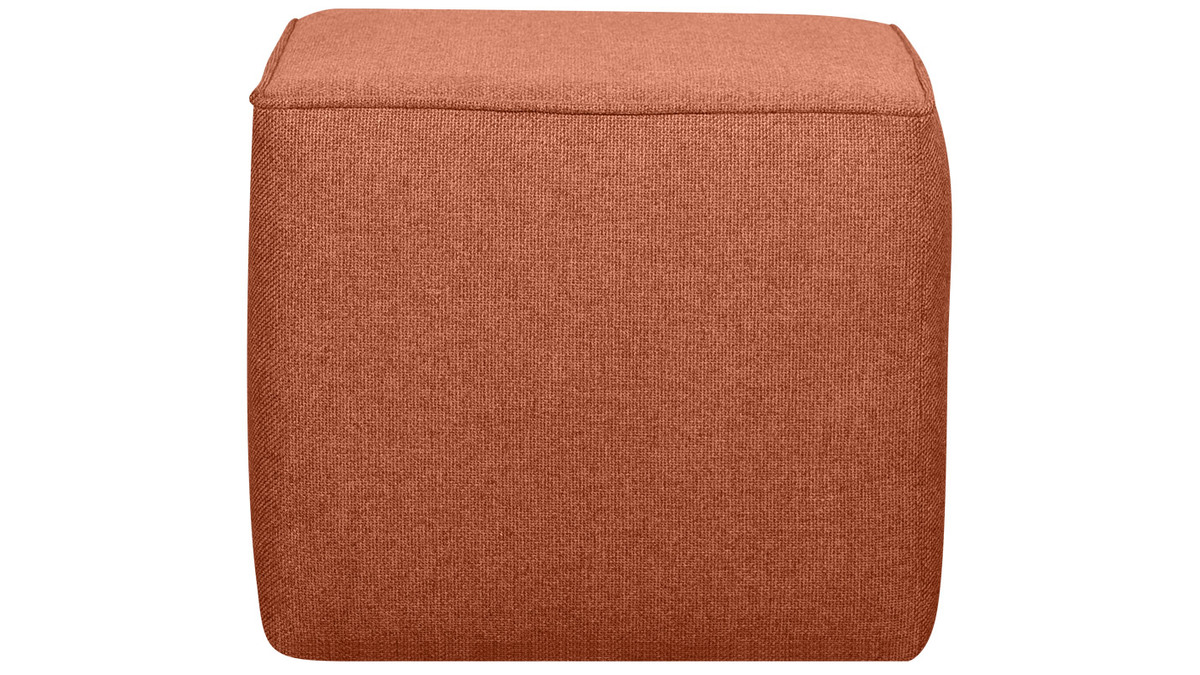 Designer-Hocker quadratisch rostbrauner Stoff PAVE