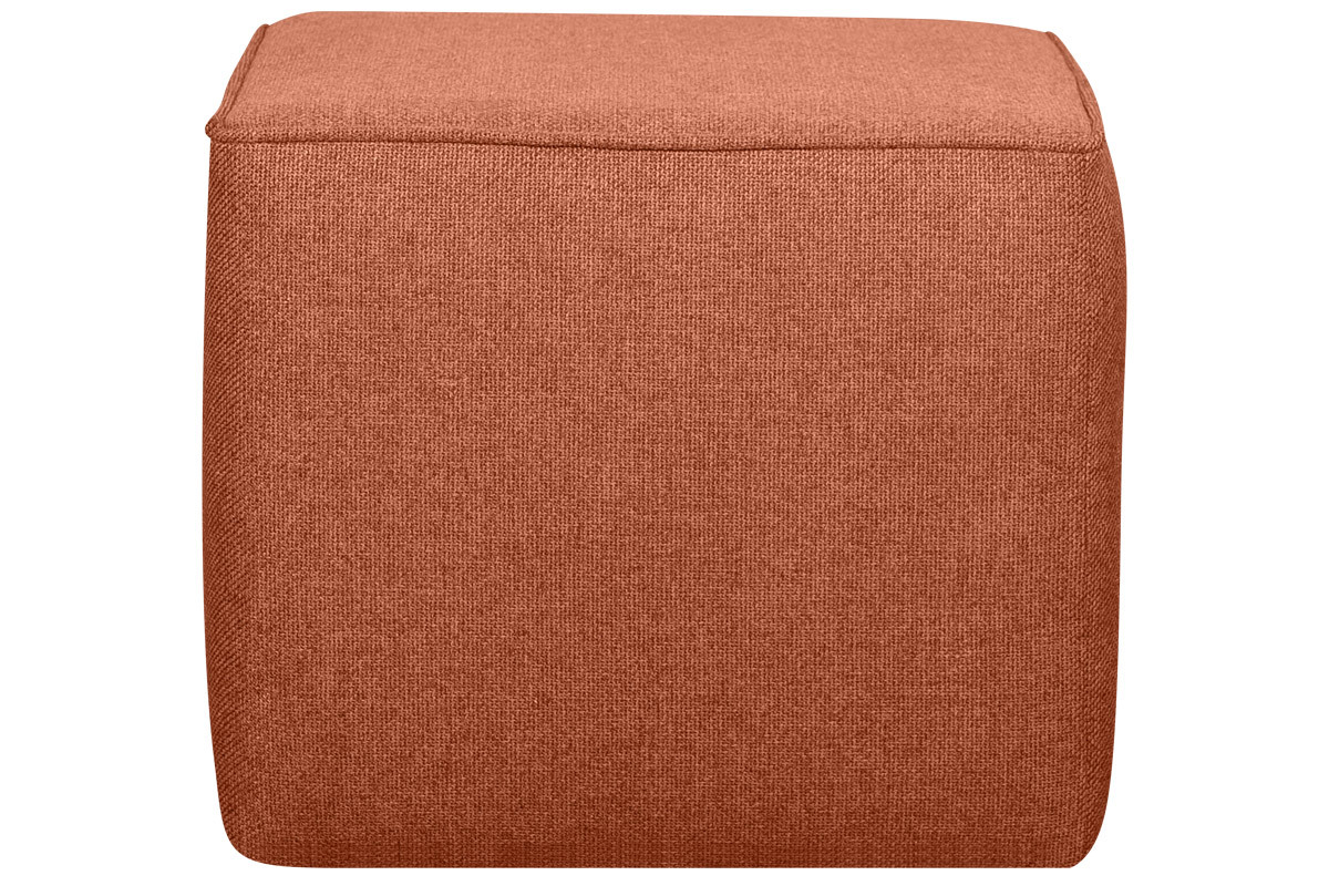 Designer-Hocker quadratisch rostbrauner Stoff PAVE