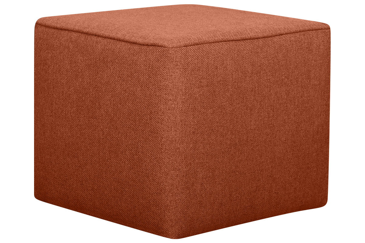 Designer-Hocker quadratisch rostbrauner Stoff PAVE