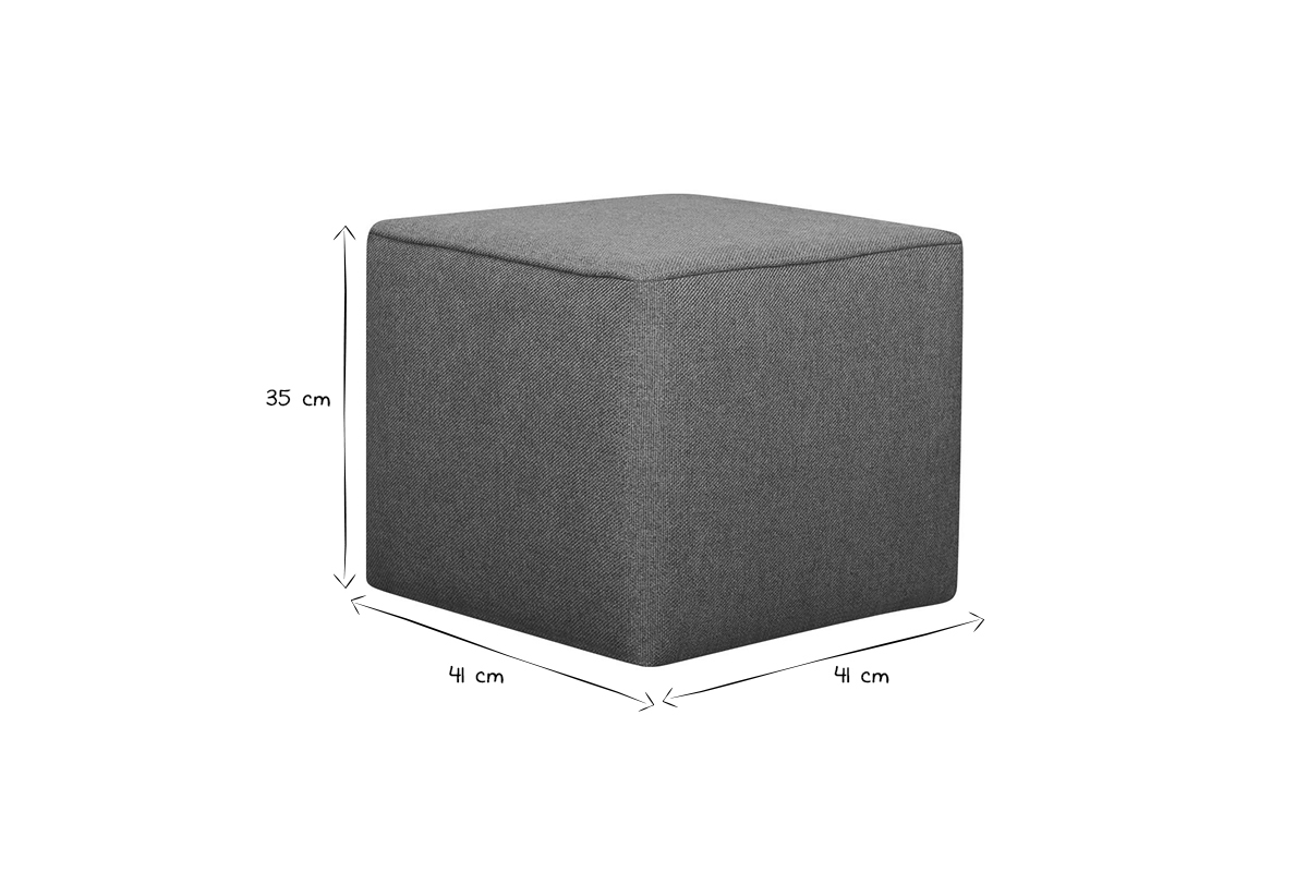 Designer-Hocker quadratisch rostbrauner Stoff PAVE
