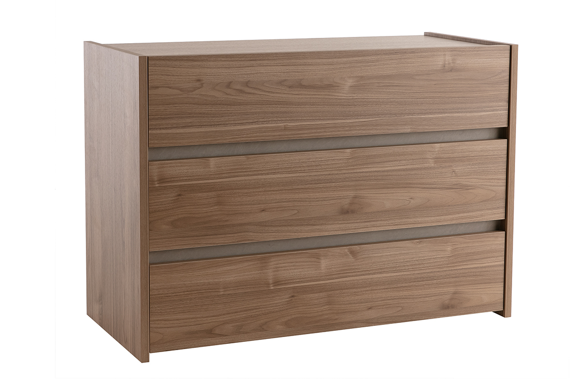 Designer-Kommode mit 3 Schubladen in Eichenholz-Finish B 111 cm ODE