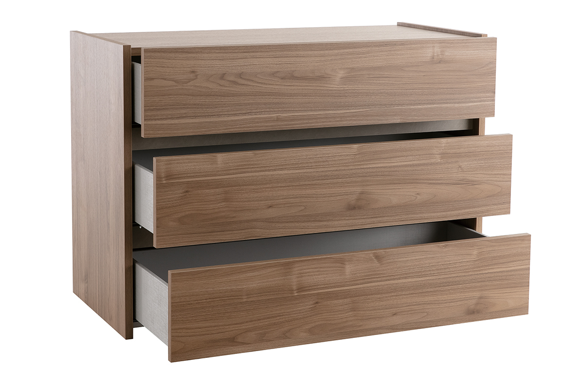 Designer-Kommode mit 3 Schubladen in Eichenholz-Finish B 111 cm ODE