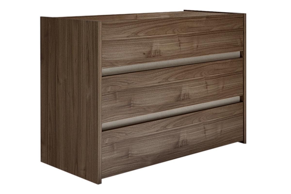 Designer-Kommode mit 3 Schubladen in Walnuss-Finish B 111 cm ODE