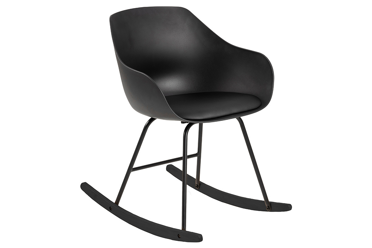 Designer-Schaukelstuhl Schwarz KAALA