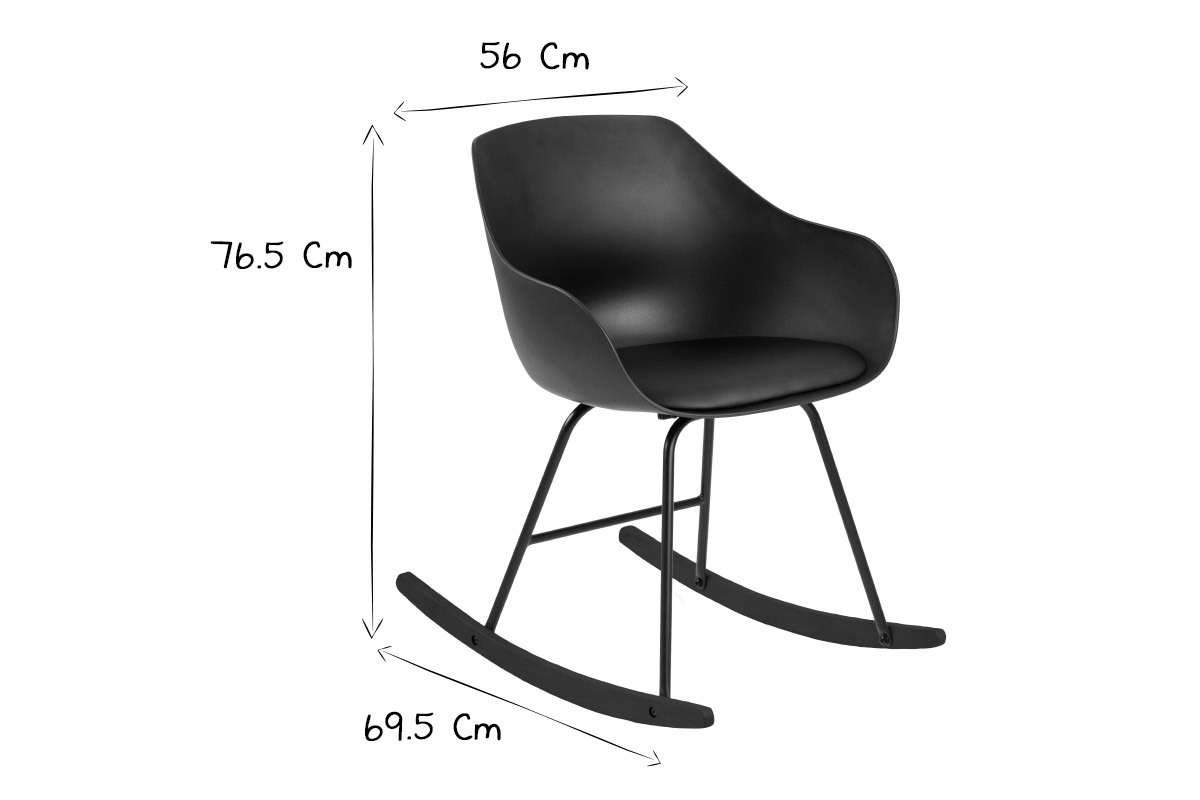 Designer-Schaukelstuhl Schwarz KAALA