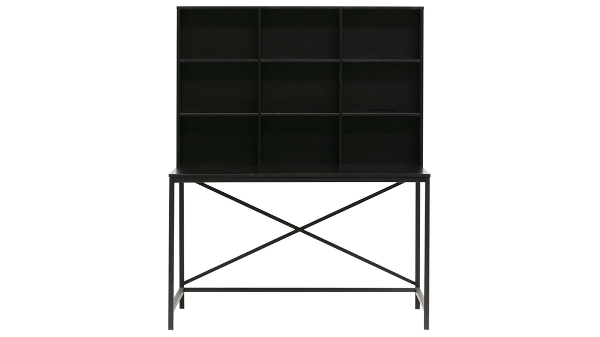 Designer-Schreibtisch aus Holz und schwarzem Metall SCRIB