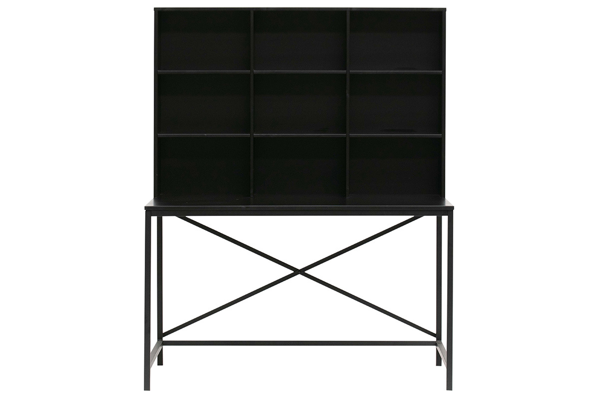 Designer-Schreibtisch aus Holz und schwarzem Metall SCRIB