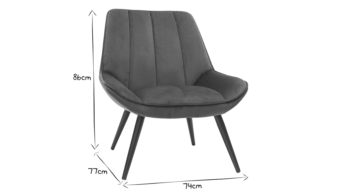 Designer-Sessel aus petrolblauem Samt BILLIE