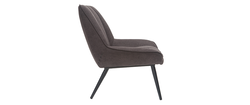 Designer-Sessel aus Stoff mit dunkelgrauem Samteffekt BILLIE