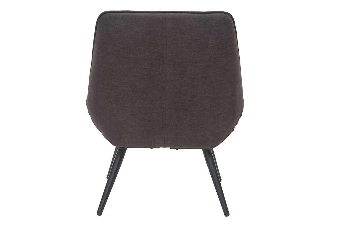 Designer-Sessel aus Stoff mit dunkelgrauem Samteffekt BILLIE