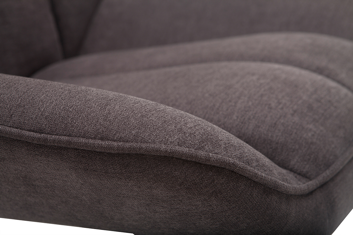 Designer-Sessel aus Stoff mit dunkelgrauem Samteffekt BILLIE