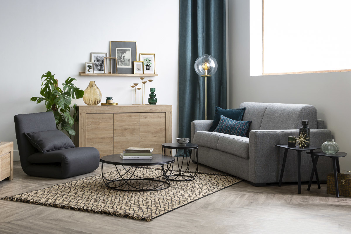 Designer-Sideboard in Eichenholz-Dekor L138 cm TINO