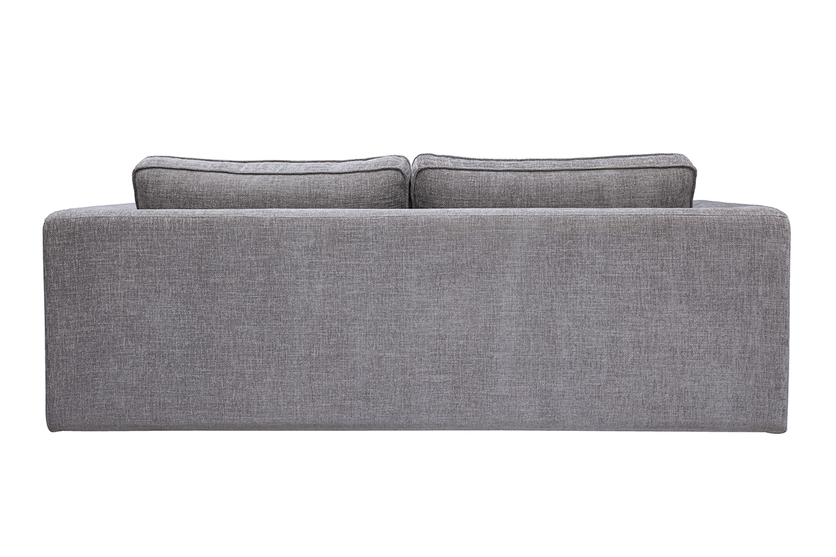 GRAMMY 3-Sitzer-Sofa aus grauem Stoff mit strukturierter Samtoptik, R�ckansicht