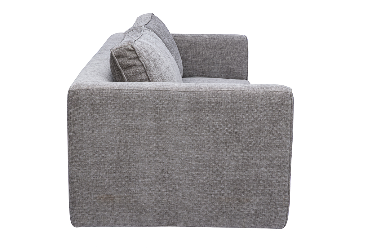 Design-Sofa f�r 3 Personen aus Stoff in strukturiertem grauem Samteffekt, Seitenansicht