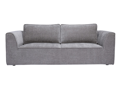 Designer-Sofa aus grau strukturiertem Samtoptik-Stoff, 3-Sitzer GRAMMY