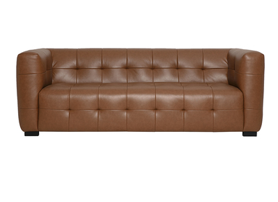 Designer Sofa CORTO in braunem Leder mit 3 Sitzen