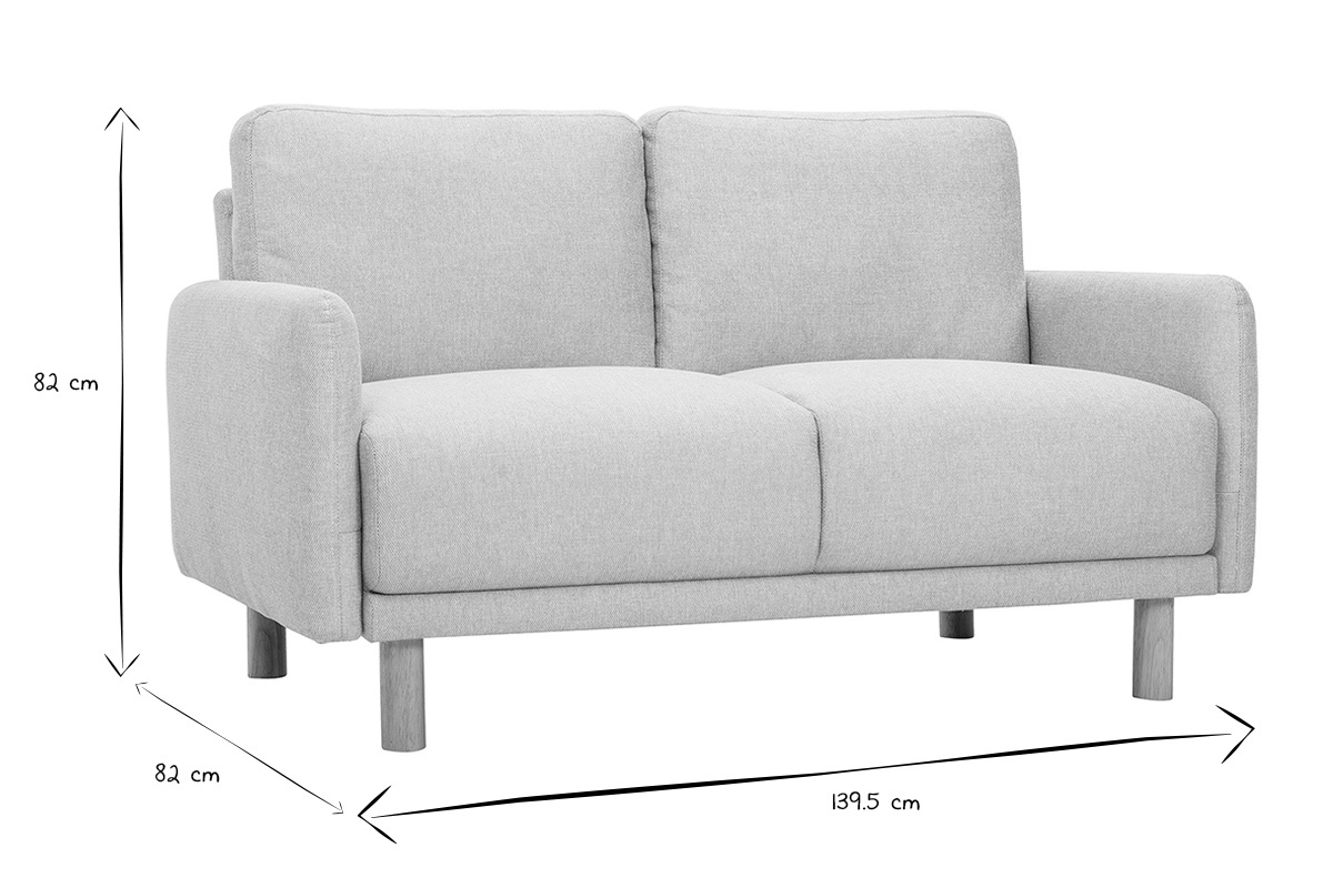 2-Sitzer Sofa Abmessungen L139,5 x T82 x H82 cm in Schwarz und Wei�.