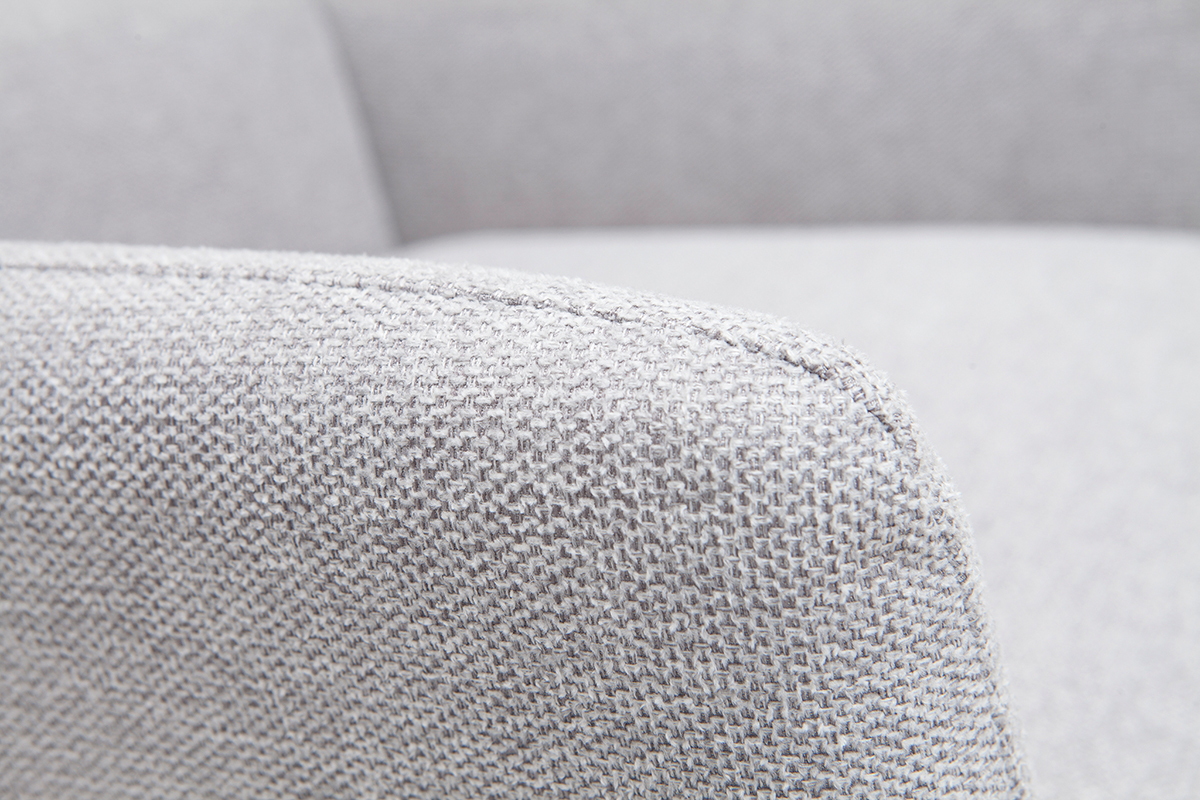 Designer-Stoffsessel aus Metall und hellgrauem strukturiertem Samtstoff COME