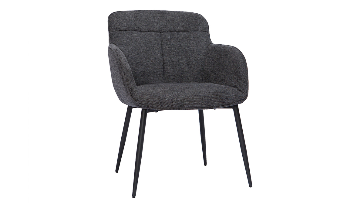 Designer-Stuhl im dunkelgrauen strukturiertem Samtdesign FRIDA