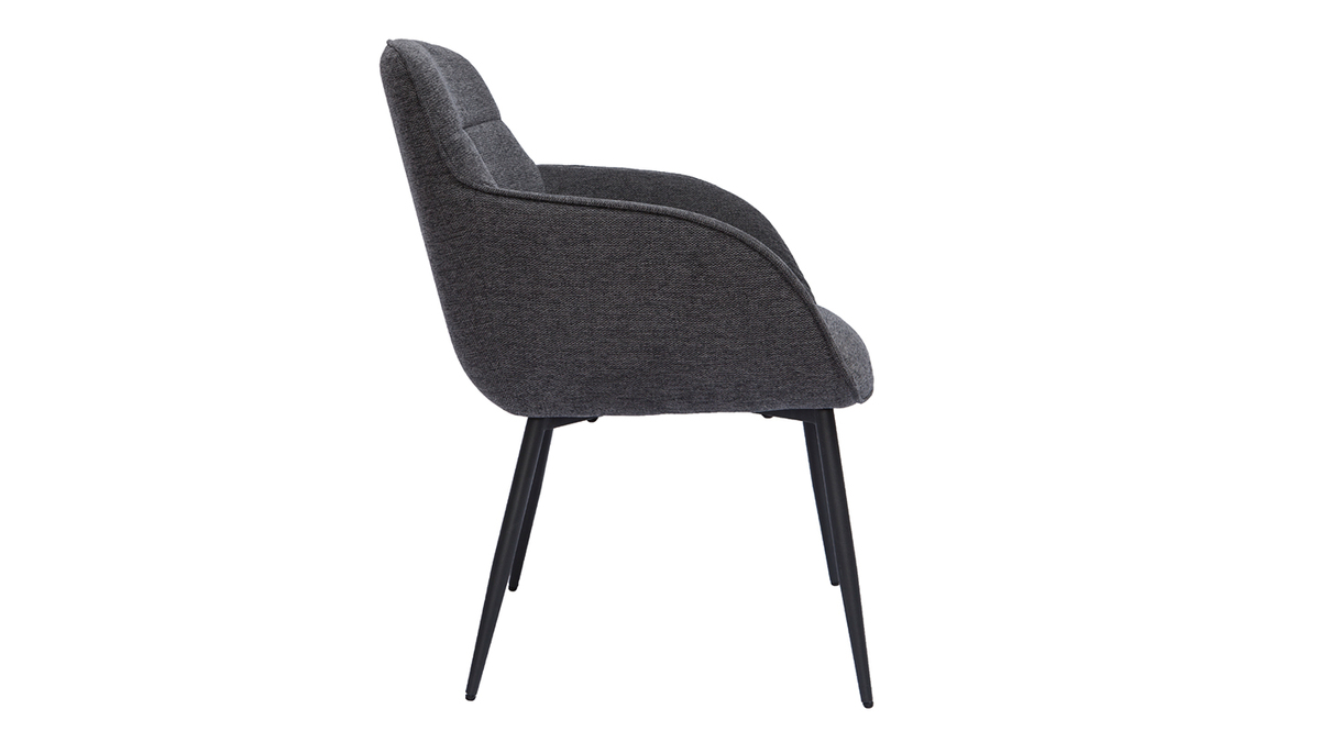 Designer-Stuhl im dunkelgrauen strukturiertem Samtdesign FRIDA