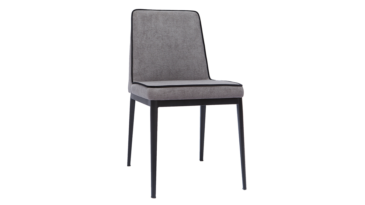 Designer-Stuhl im grauen strukturiertem Samtdesign 2er-Set LONDON