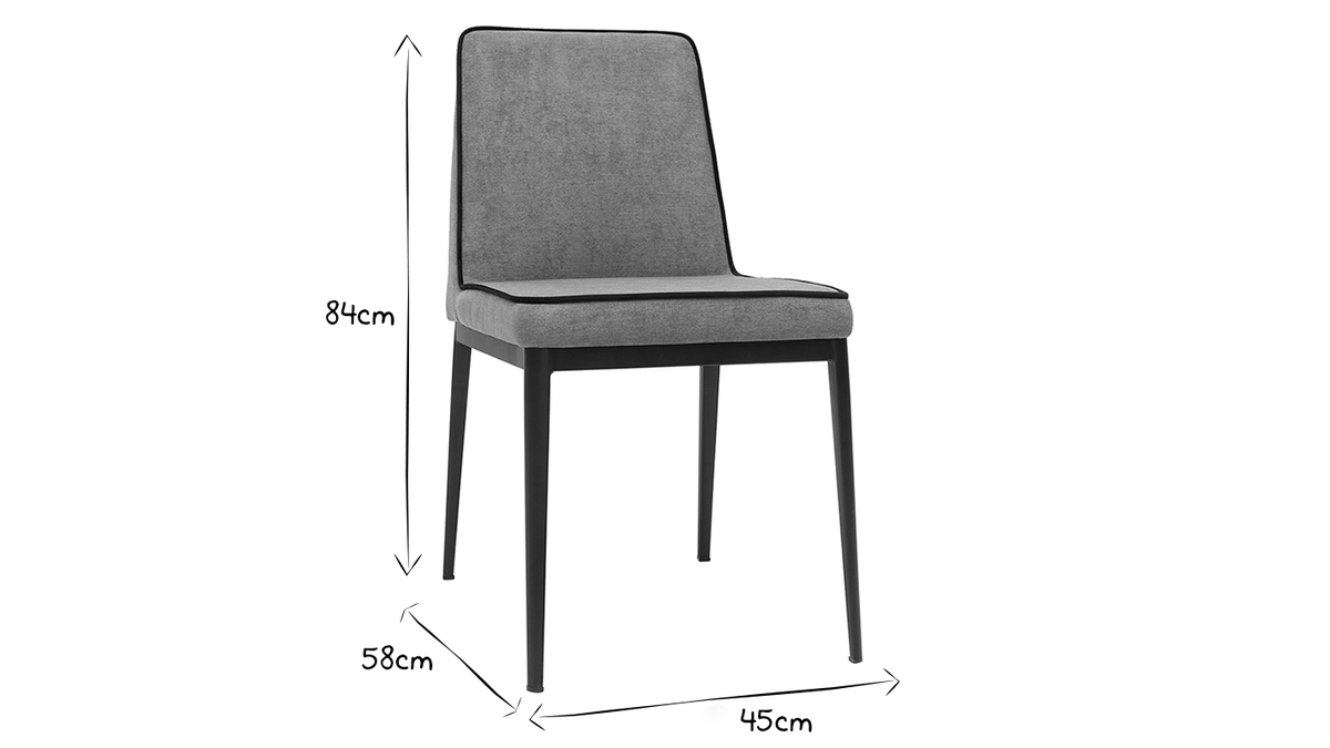 Designer-Stuhl im grauen strukturiertem Samtdesign 2er-Set LONDON