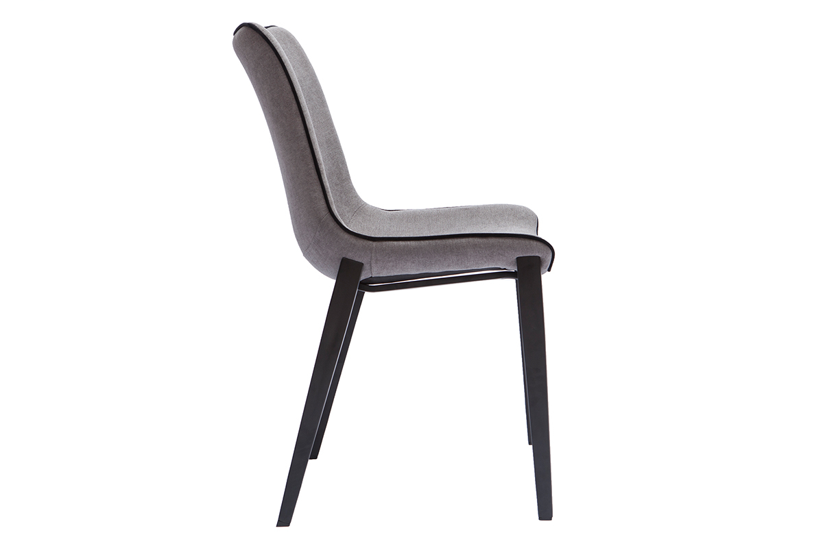 Designer-Stuhl im grauen strukturiertem Samtdesign und Metall 2er-Set BLAZE