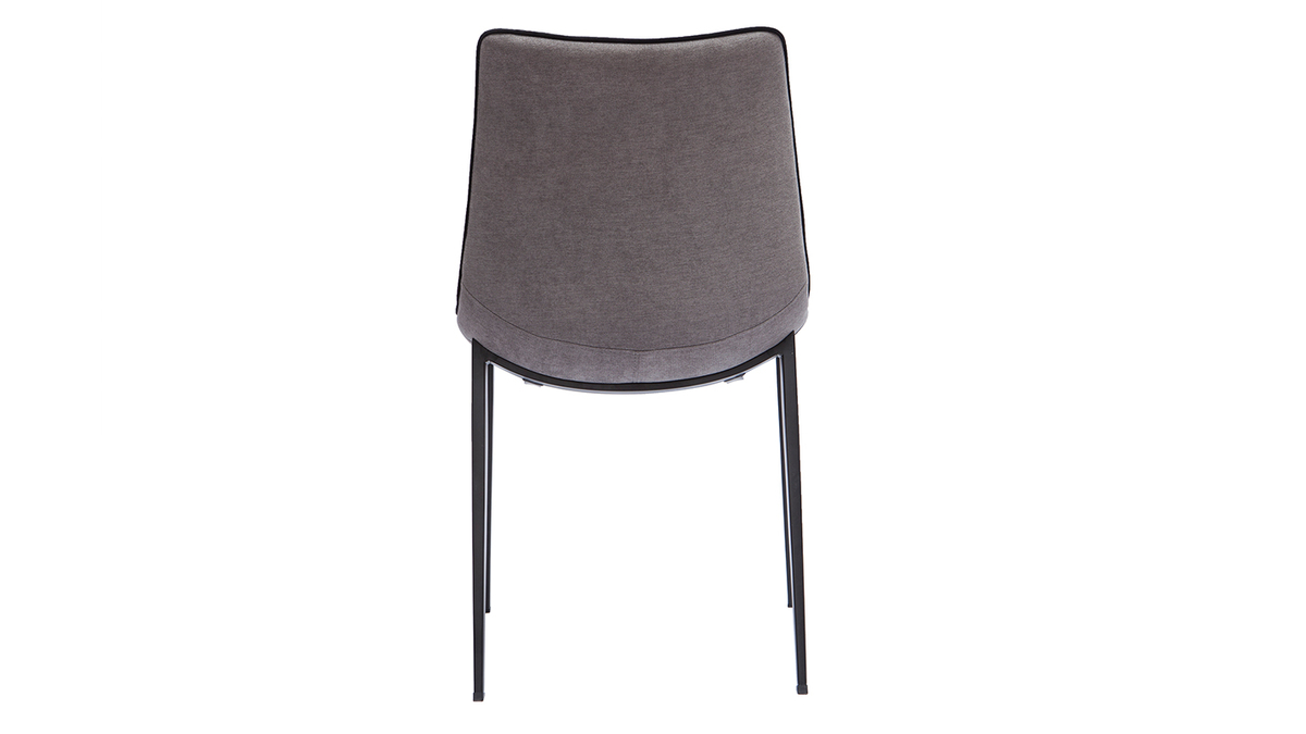 Designer-Stuhl im grauen strukturiertem Samtdesign und Metall 2er-Set BLAZE