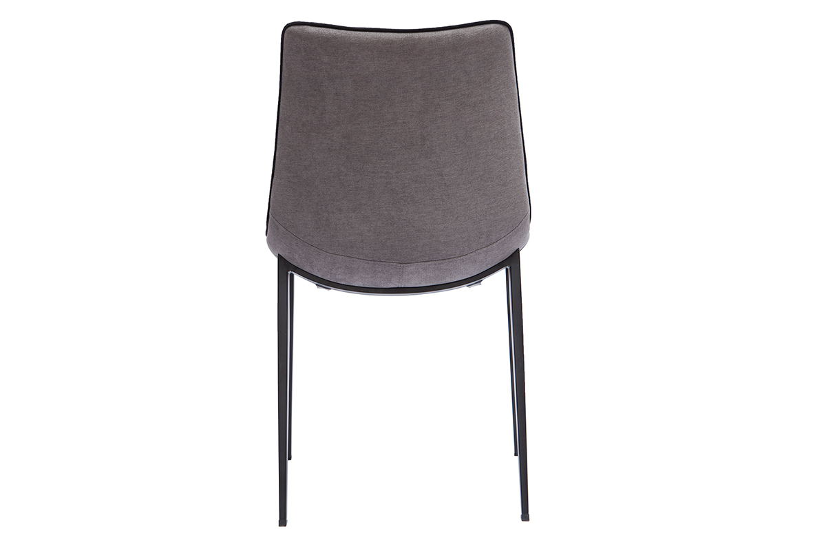 Designer-Stuhl im grauen strukturiertem Samtdesign und Metall 2er-Set BLAZE