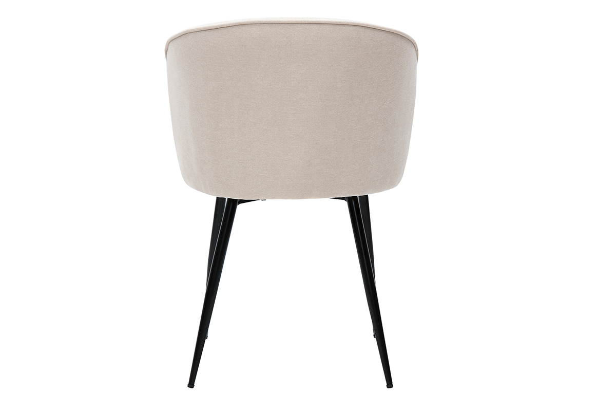 Designer-Sthle aus beigem Stoff mit Samteffekt 2er-Set SERIF