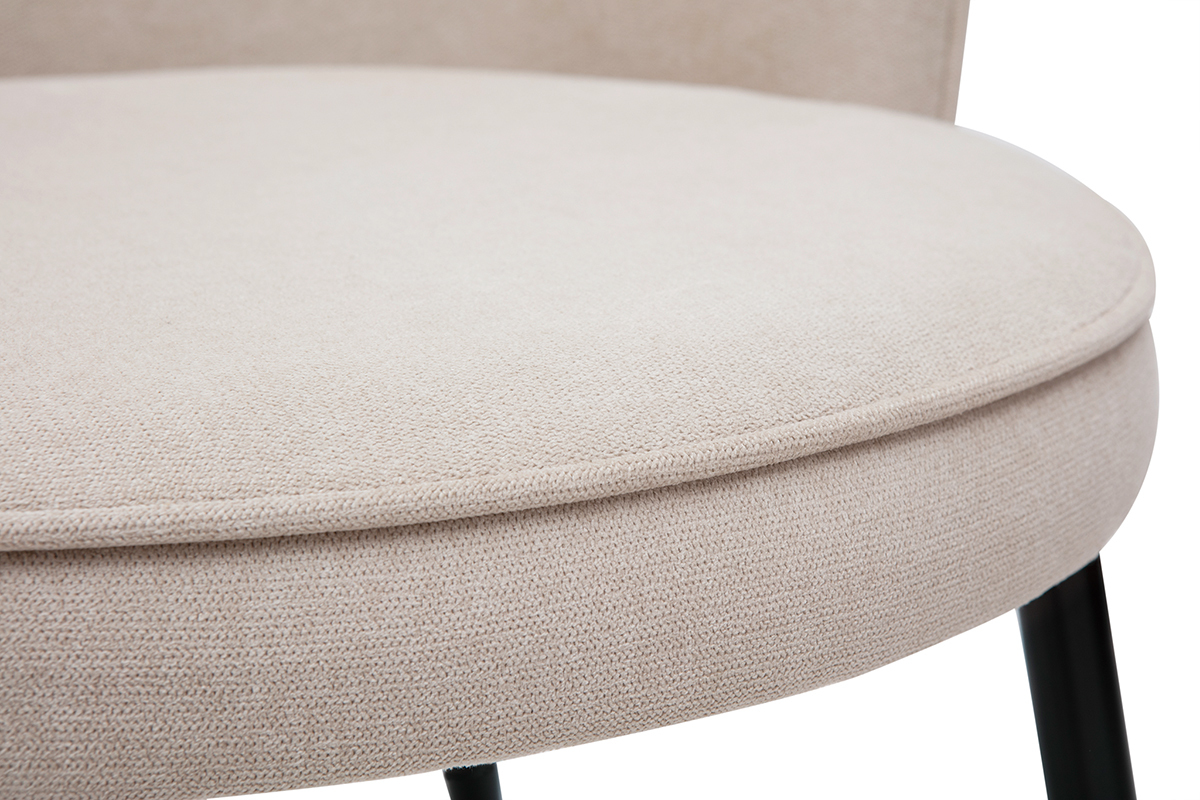 Designer-Sthle aus beigem Stoff mit Samteffekt 2er-Set SERIF