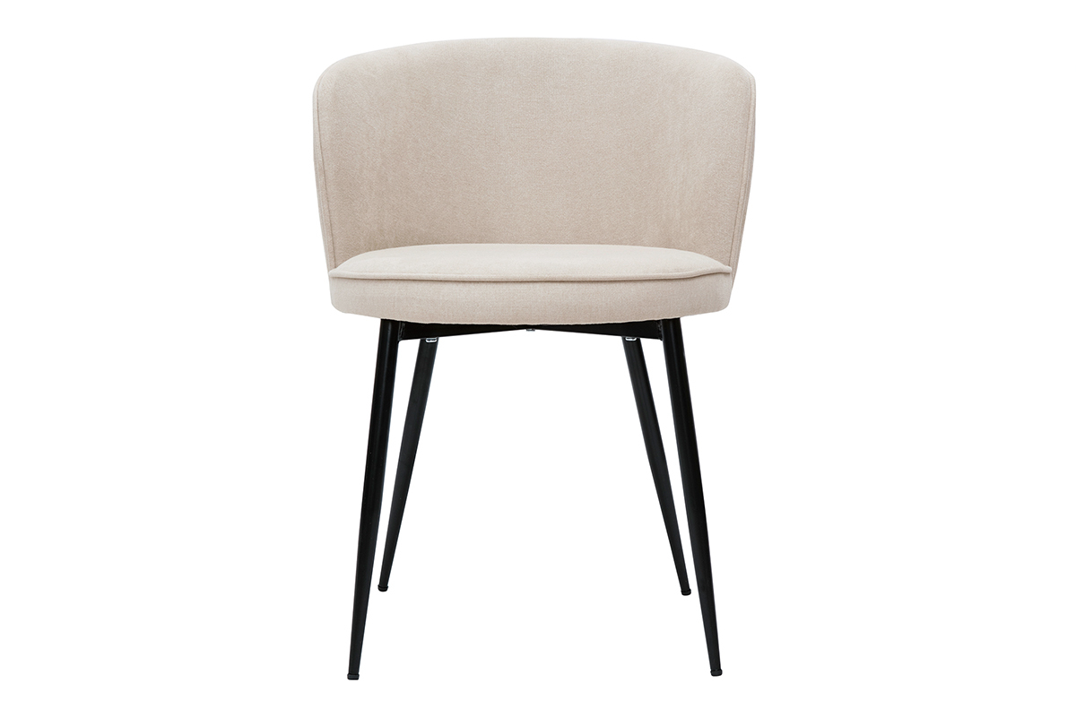Designer-Sthle aus beigem Stoff mit Samteffekt 2er-Set SERIF
