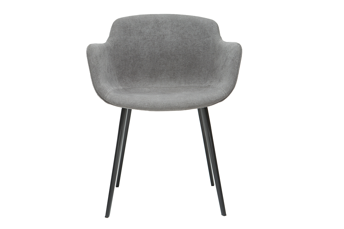 Designer-St�hle aus grauem Stoff mit Samteffekt (2er-Satz) SAKE