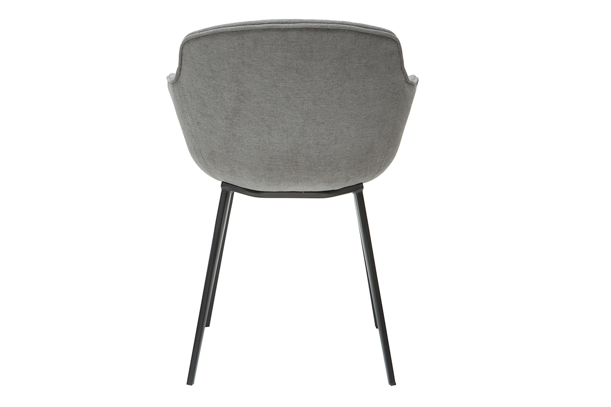 Designer-St�hle aus grauem Stoff mit Samteffekt (2er-Satz) SAKE