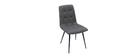 Designer-Stühle gepolstert aus grauem Stoff und schwarzem Metall 2er-Set ESCAPE