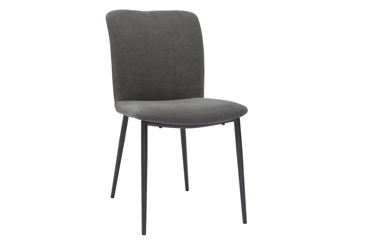 Designer-Sthle im grauen strukturiertem Samtdesign 2er-Set FOSTY
