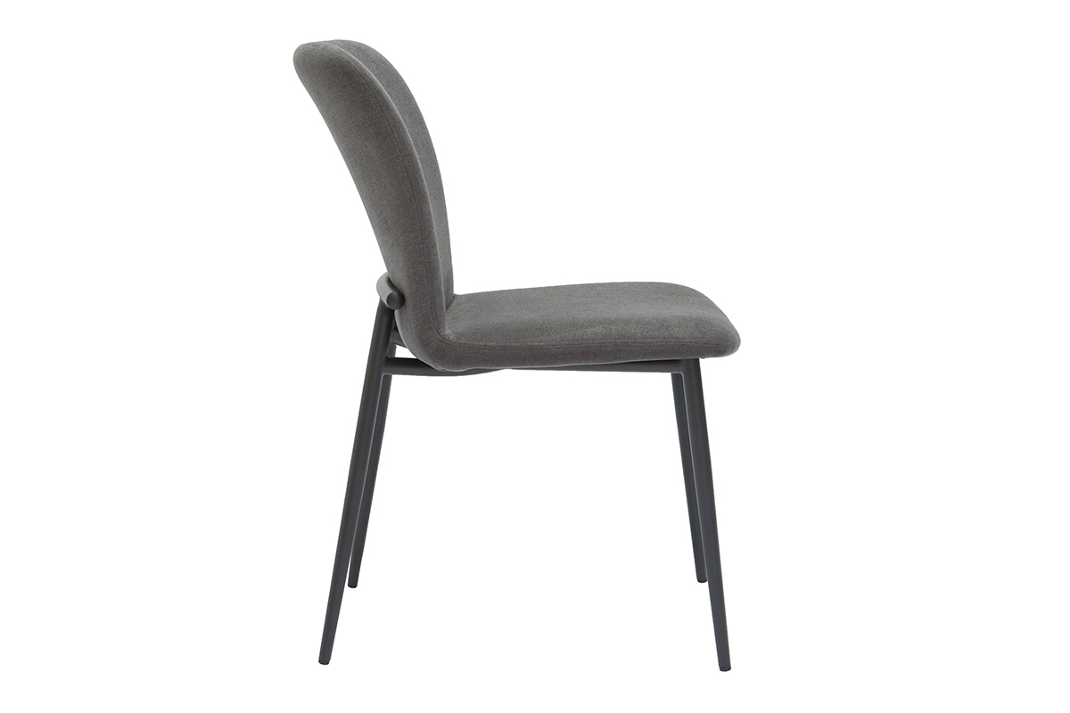 Designer-Sthle im grauen strukturiertem Samtdesign 2er-Set FOSTY