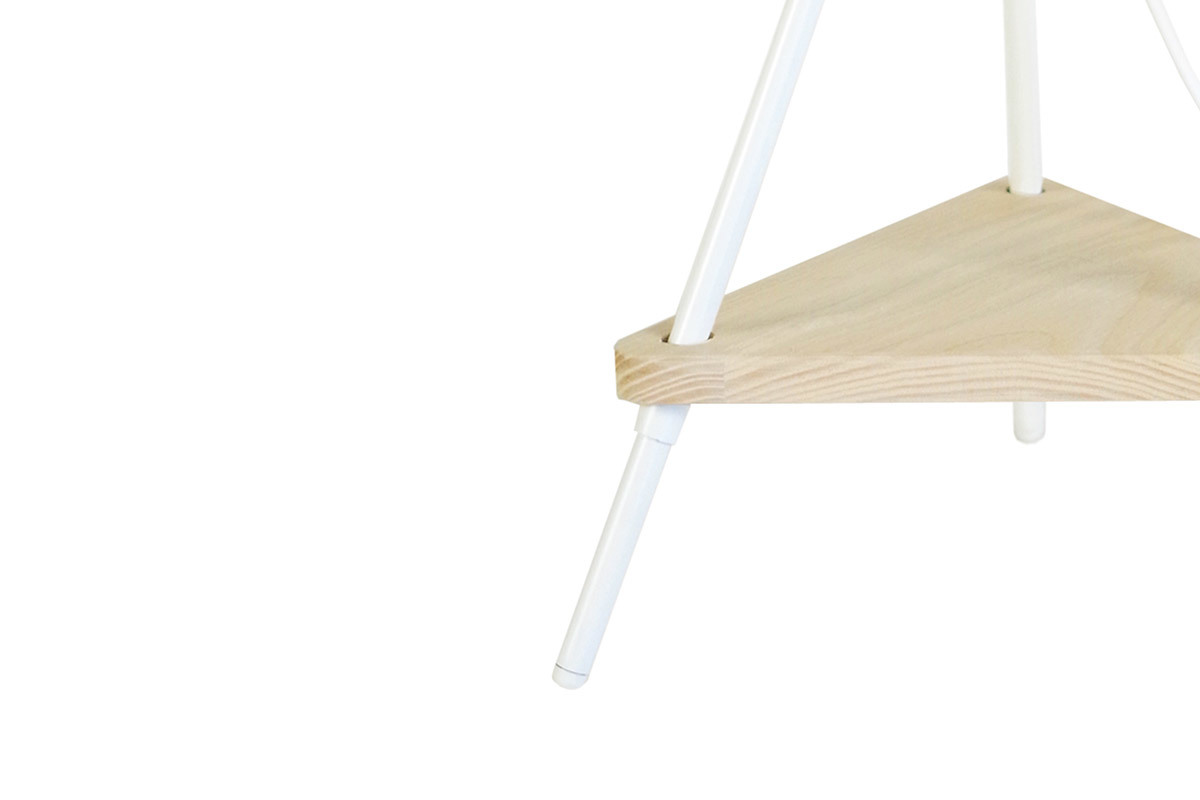 Designer-Tischlampe Metall wei aus Holz YIN