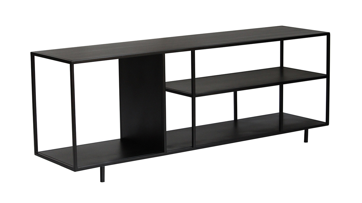 Designer TV-Schrank aus schwarzem Metall L160 cm KARL