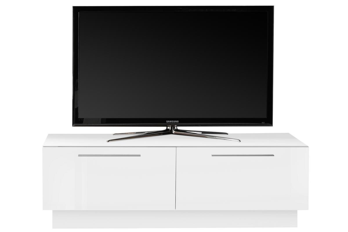 Designer-TV-Schrank mit Schublade und Stauraum in Wei glnzend L138 cm ETERNEL