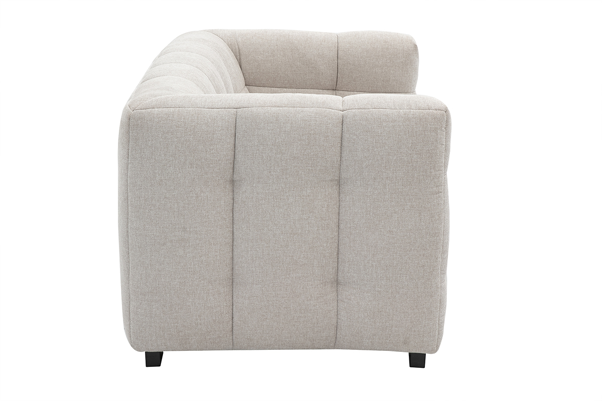Designer-Zweisitzer-Sofa aus strukturiertem Effekt-Samt in Beige CORTO