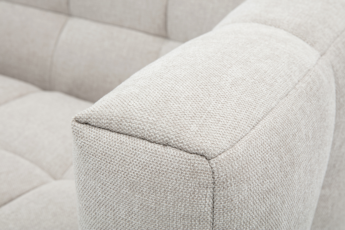Designer-Zweisitzer-Sofa aus strukturiertem Effekt-Samt in Beige CORTO