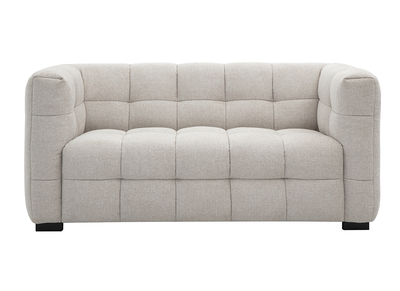 Designer-Zweisitzer-Sofa aus strukturiertem Effekt-Samt in Beige CORTO