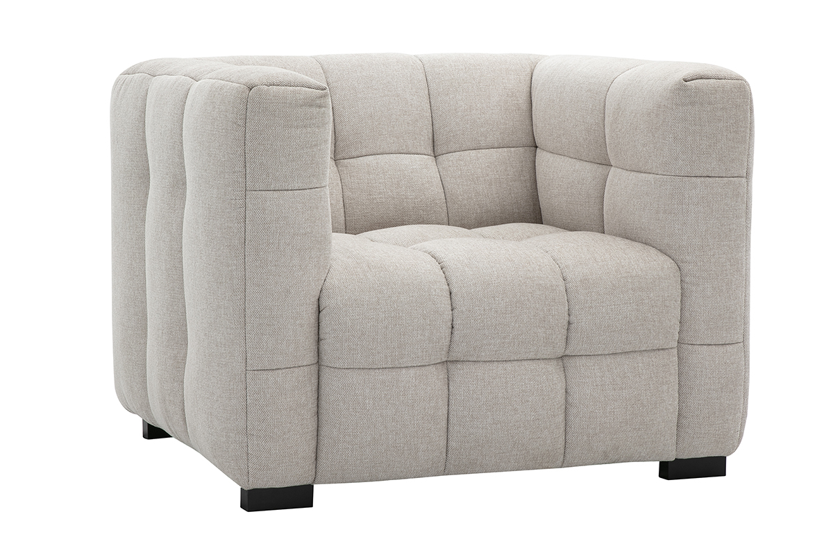 Designersessel in texturiertem Samt-Effekt-Stoff beige CORTO